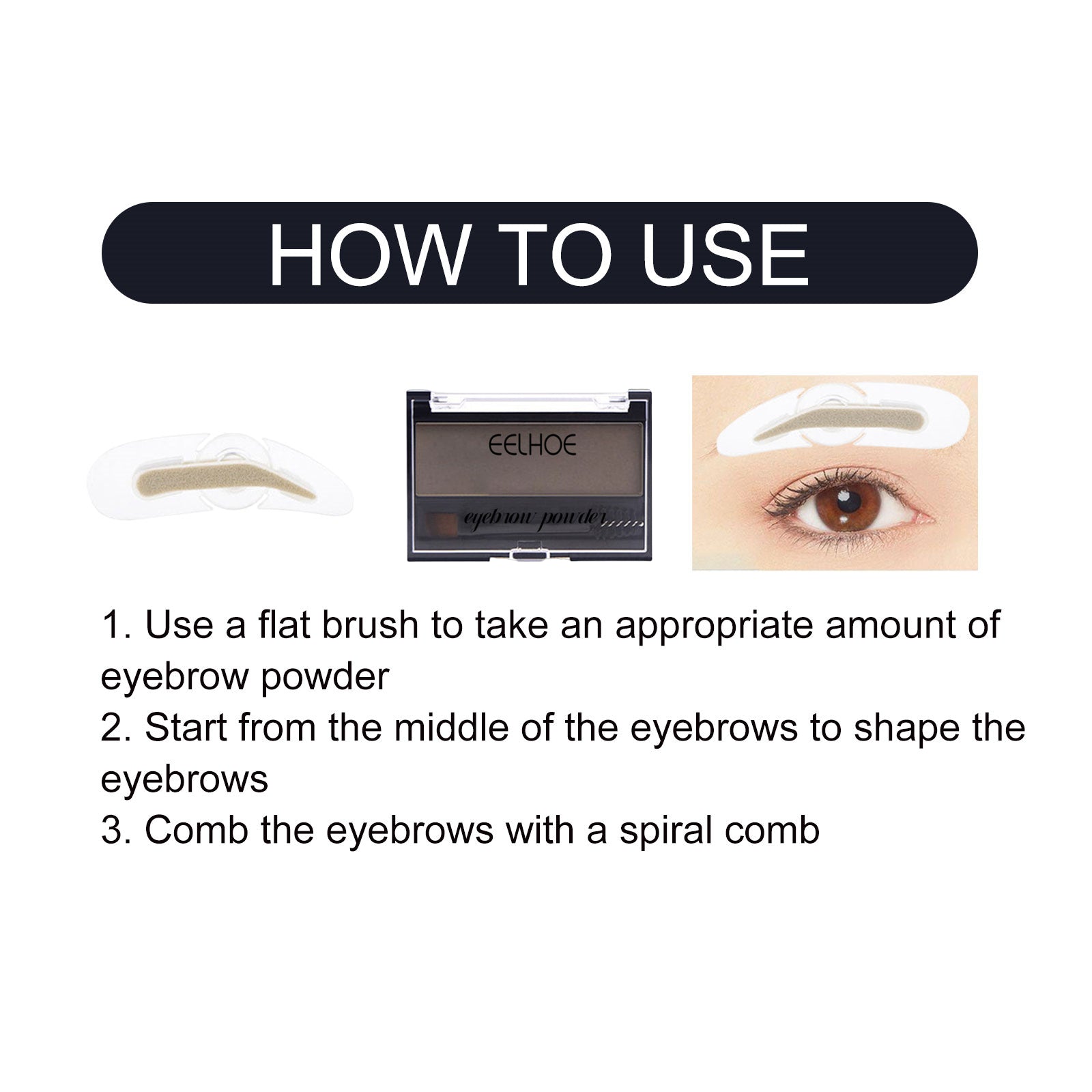 Eyebrow Powder Set Makeup Natural Lasting Waterproof Not Easy To Decolorize Dizzy Lazy Seal Eyebrow Powder Set